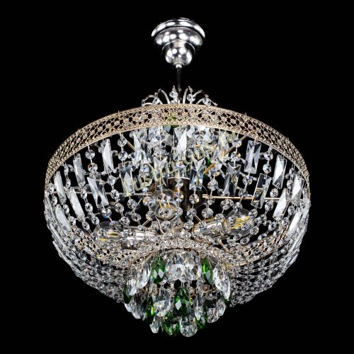 Люстра Венеция Астра №5 зеленая в Новокузнецке Гусь Хрустальный