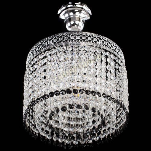 Люстра Венеция Капель №1 с подвесом Черная в Новокузнецке Гусь Хрустальный