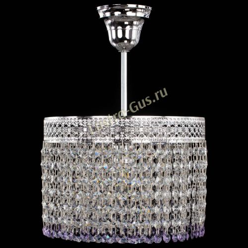 Люстра Венеция Капель №1 с подвесом Фиолетовая в Новокузнецке Гусь Хрустальный