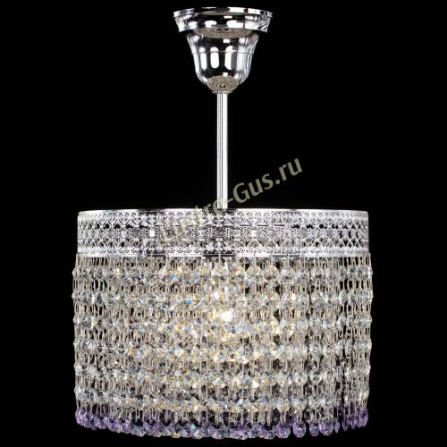 Люстра Венеция Капель №1 с подвесом Фиолетовая в Новокузнецке Гусь Хрустальный