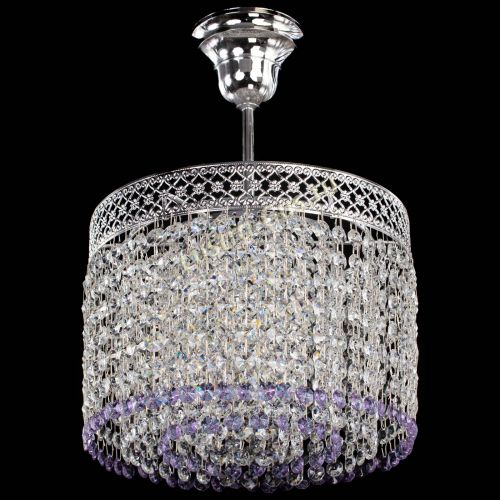 Люстра Венеция Капель №1 с подвесом Фиолетовая в Новокузнецке Гусь Хрустальный