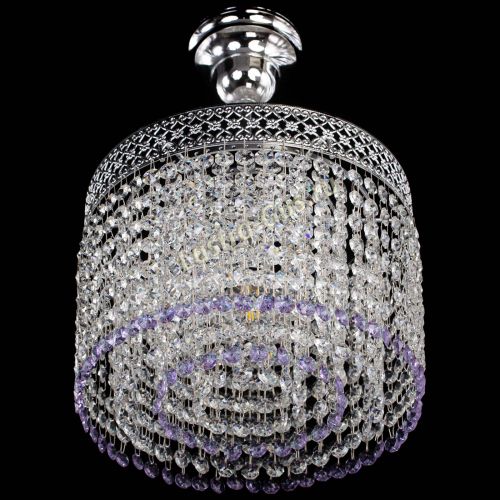 Люстра Венеция Капель №1 с подвесом Фиолетовая в Новокузнецке Гусь Хрустальный