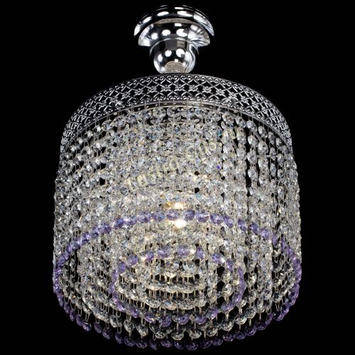 Люстра Венеция Капель №1 с подвесом Фиолетовая в Новокузнецке Гусь Хрустальный