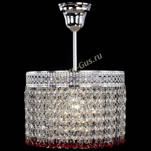 Люстра Венеция Капель №1 с подвесом Красная в Новокузнецке Гусь Хрустальный