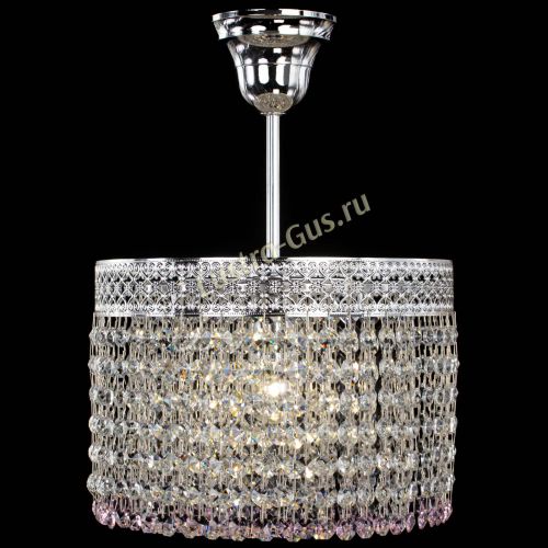 Люстра Венеция Капель №1 с подвесом Розовая в Новокузнецке Гусь Хрустальный