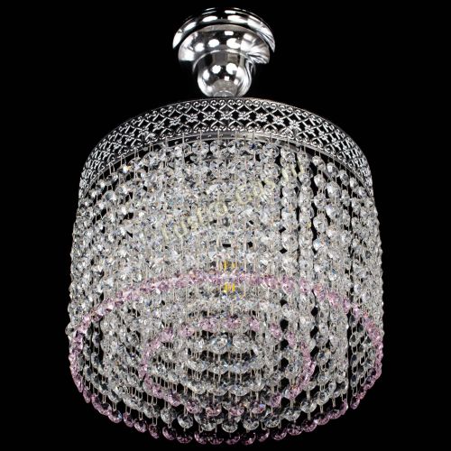 Люстра Венеция Капель №1 с подвесом Розовая в Новокузнецке Гусь Хрустальный