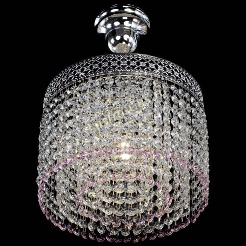 Люстра Венеция Капель №1 с подвесом Розовая в Новокузнецке Гусь Хрустальный