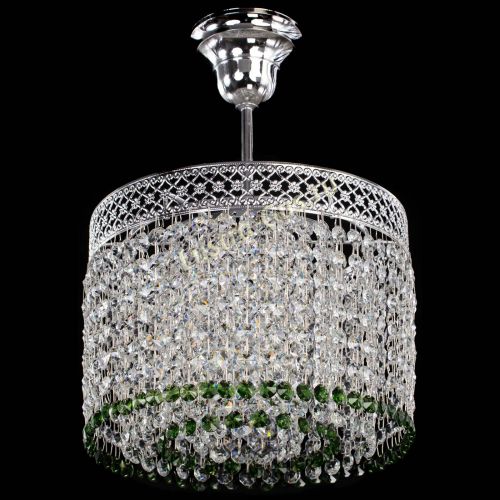 Люстра Венеция Капель №1 с подвесом Зеленая в Новокузнецке Гусь Хрустальный