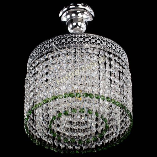 Люстра Венеция Капель №1 с подвесом Зеленая в Новокузнецке Гусь Хрустальный