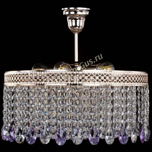 Люстра Венеция Капель журавлик фиолетовая в Новокузнецке Гусь Хрустальный