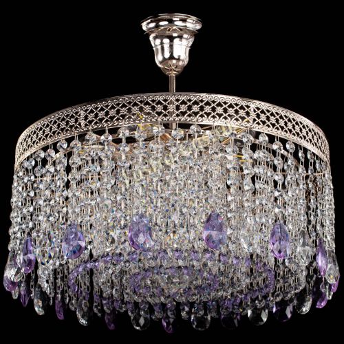 Люстра Венеция Капель журавлик фиолетовая в Новокузнецке Гусь Хрустальный