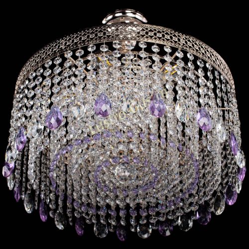 Люстра Венеция Капель журавлик фиолетовая в Новокузнецке Гусь Хрустальный
