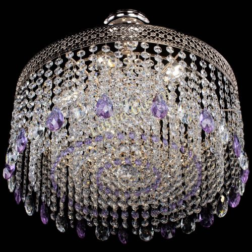 Люстра Венеция Капель журавлик фиолетовая в Новокузнецке Гусь Хрустальный