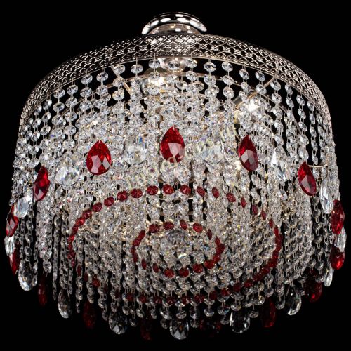 Люстра Венеция Капель журавлик красная в Новокузнецке Гусь Хрустальный