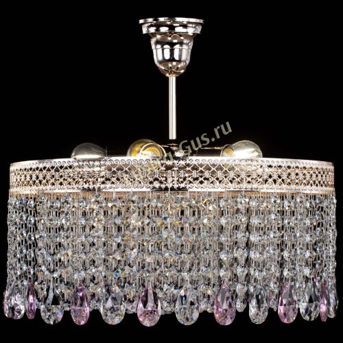 Люстра Венеция Капель журавлик розовая в Новокузнецке Гусь Хрустальный