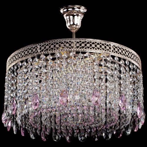 Люстра Венеция Капель журавлик розовая в Новокузнецке Гусь Хрустальный