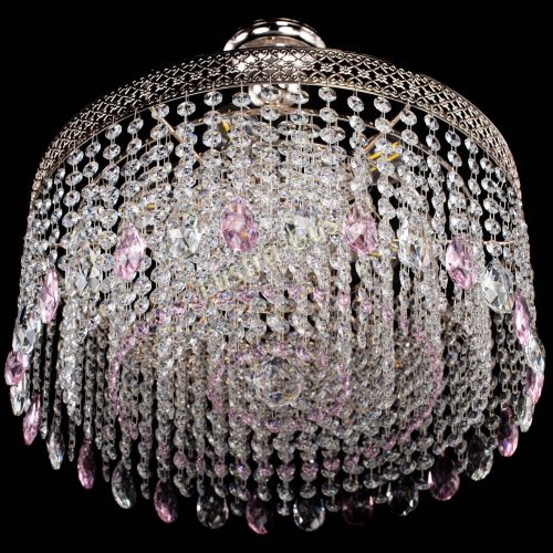 Люстра Венеция Капель журавлик розовая в Новокузнецке Гусь Хрустальный