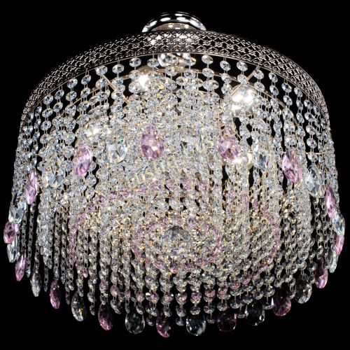 Люстра Венеция Капель журавлик розовая в Новокузнецке Гусь Хрустальный