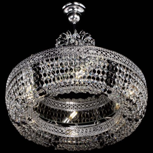 Люстра Венеция Кольцо с подвесом Черная в Новокузнецке Гусь Хрустальный