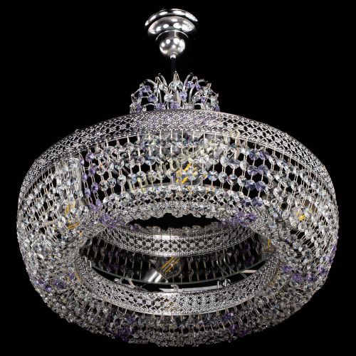 Люстра Венеция Кольцо с подвесом Фиолетовая в Новокузнецке Гусь Хрустальный