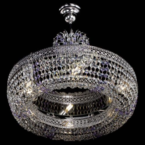 Люстра Венеция Кольцо с подвесом Фиолетовая в Новокузнецке Гусь Хрустальный