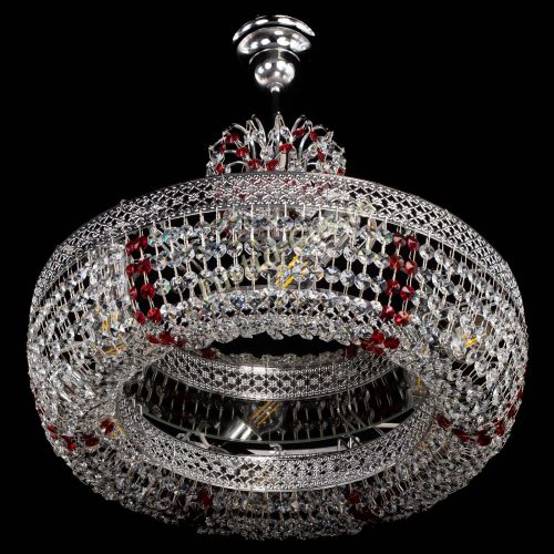 Люстра Венеция Кольцо с подвесом Красная в Новокузнецке Гусь Хрустальный