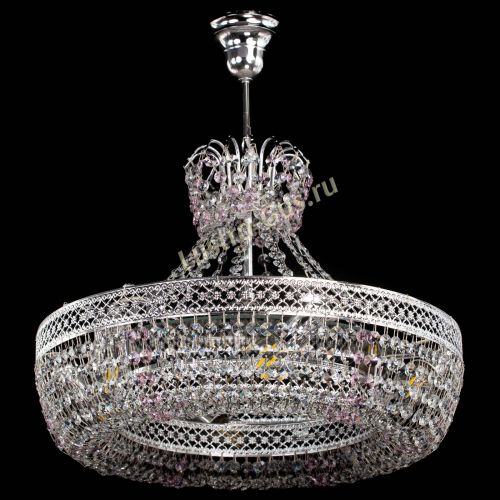 Люстра Венеция Кольцо с подвесом Розовая в Новокузнецке Гусь Хрустальный