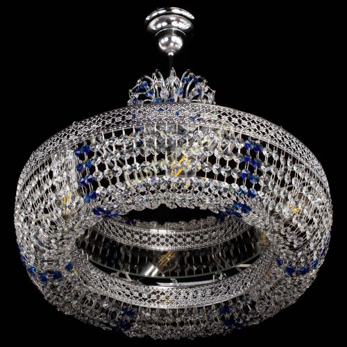 Люстра Венеция Кольцо с подвесом Синяя в Новокузнецке Гусь Хрустальный