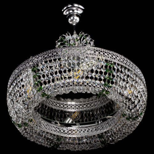 Люстра Венеция Кольцо с подвесом Зеленая в Новокузнецке Гусь Хрустальный