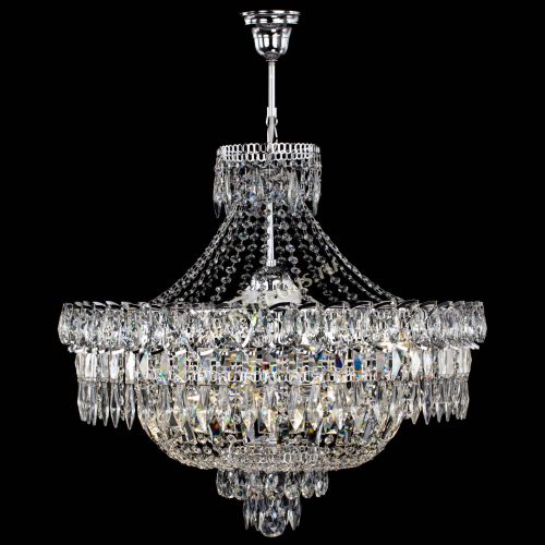 Люстра Водопад перо с подвесом в Новокузнецке Гусь Хрустальный