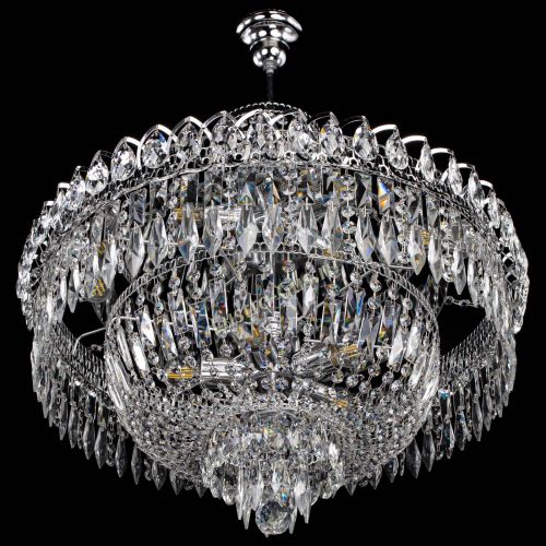 Люстра Водопад перо с подвесом в Новокузнецке Гусь Хрустальный