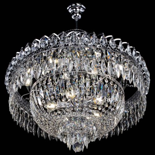 Люстра Водопад перо с подвесом в Новокузнецке Гусь Хрустальный