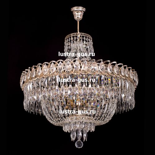 Люстра Водопад перо с подвесом в Новокузнецке Гусь Хрустальный