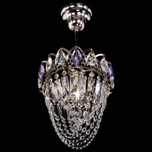 Люстра Водоворот №1 мини с подвесом фиолетовая в Новокузнецке Гусь Хрустальный