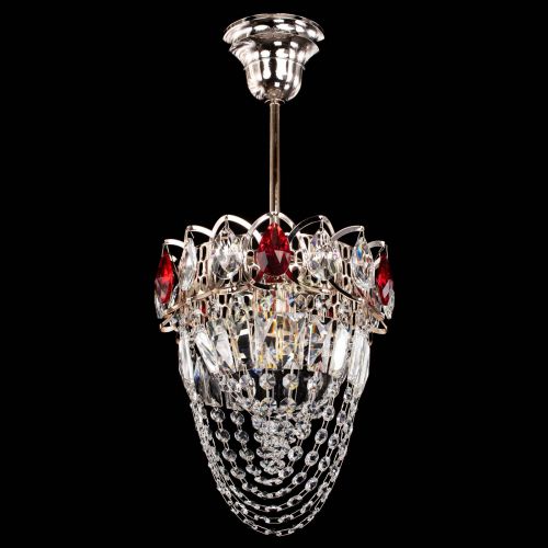 Люстра Водоворот №1 мини с подвесом красная в Новокузнецке Гусь Хрустальный