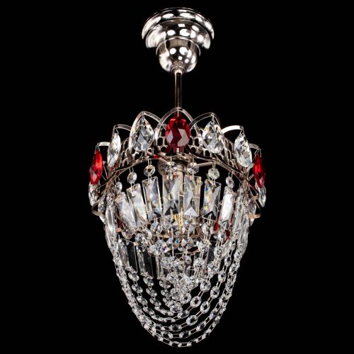 Люстра Водоворот №1 мини с подвесом красная в Новокузнецке Гусь Хрустальный