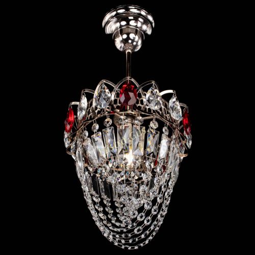 Люстра Водоворот №1 мини с подвесом красная в Новокузнецке Гусь Хрустальный