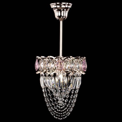 Люстра Водоворот №1 мини с подвесом розовая в Новокузнецке Гусь Хрустальный