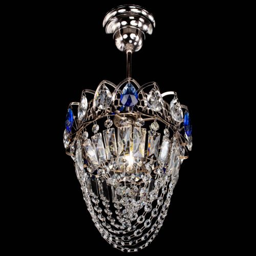 Люстра Водоворот №1 мини с подвесом синяя в Новокузнецке Гусь Хрустальный