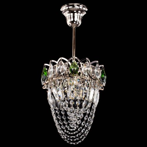 Люстра Водоворот №1 мини с подвесом зеленая в Новокузнецке Гусь Хрустальный