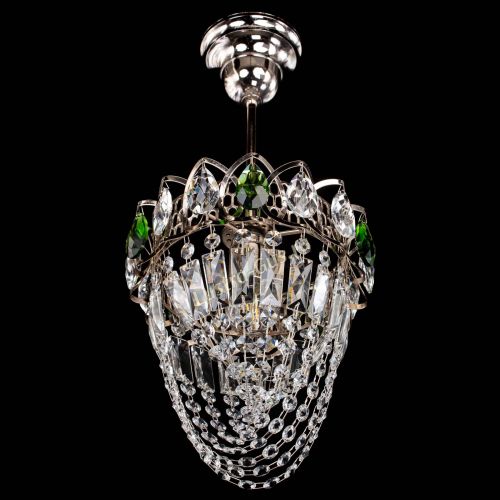 Люстра Водоворот №1 мини с подвесом зеленая в Новокузнецке Гусь Хрустальный