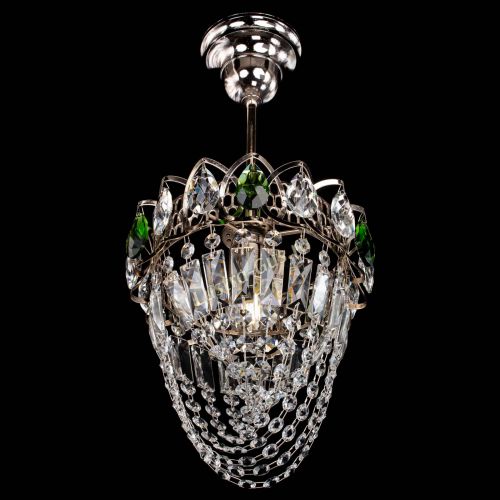 Люстра Водоворот №1 мини с подвесом зеленая в Новокузнецке Гусь Хрустальный