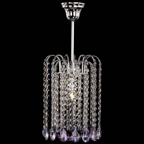 Люстра Зима капель журавлик фиолетовая в Новокузнецке Гусь Хрустальный