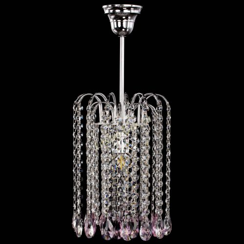 Люстра Зима капель журавлик розовая в Новокузнецке Гусь Хрустальный