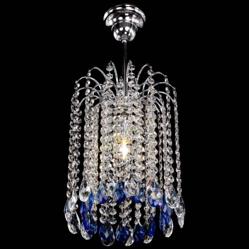 Люстра Зима капель журавлик синяя в Новокузнецке Гусь Хрустальный