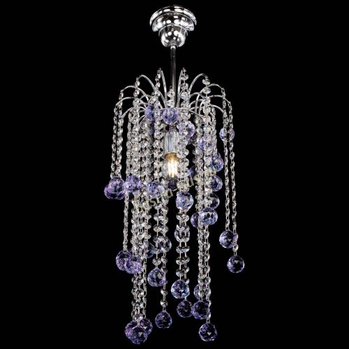 Люстра Зима каскад шар 30 фиолетовая в Новокузнецке Гусь Хрустальный
