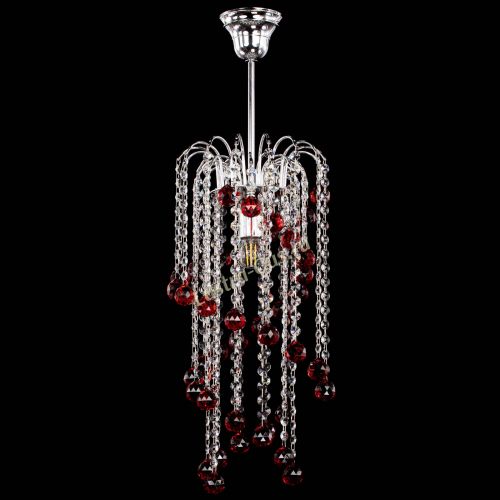 Люстра Зима каскад шар 30 красная в Новокузнецке Гусь Хрустальный