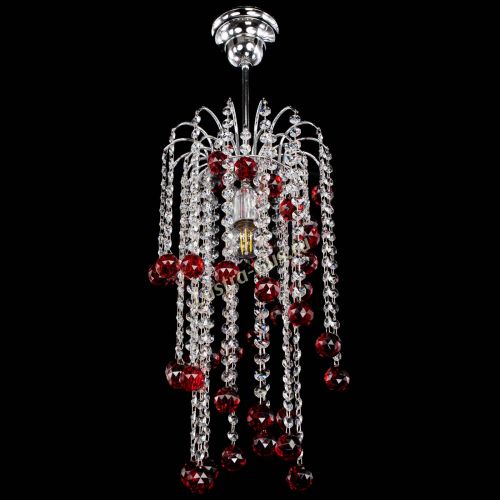 Люстра Зима каскад шар 30 красная в Новокузнецке Гусь Хрустальный