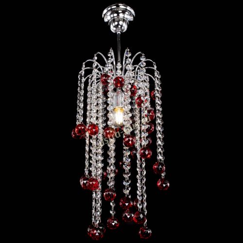 Люстра Зима каскад шар 30 красная в Новокузнецке Гусь Хрустальный
