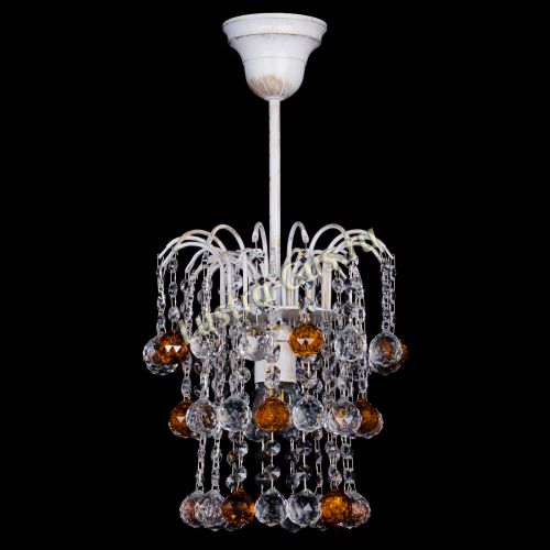 Люстра Зима шар чайная (белая патина)  в Новокузнецке Гусь Хрустальный